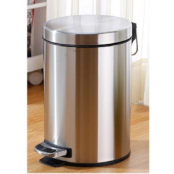 包邮垃圾桶5L7L不锈钢欧式大号创意有翻盖客厅厨房卫生间脚踏式筒