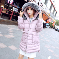 新款韩国短款女棉衣修身显瘦中长款带帽毛领棉服_250x250.jpg