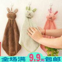 B168 可爱兔子小方巾 厨房浴室挂式擦手巾 珊瑚绒擦手巾_250x250.jpg