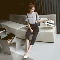 夏装新款韩版圆领短袖修身显瘦条纹印花字母雪纺衫 女_250x250.jpg