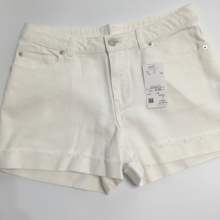 出口日本订单 2016年夏季 新款 薄款翻折白色纯棉防牛仔短裤