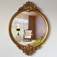 艾丽尔欧式复古后现代古典卫浴圆镜子化妆镜美容镜浴室镜玄关镜_250x250.jpg