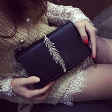 韩国2015新款迷你时尚小方包复古金属链条小包单肩斜跨树叶子女包