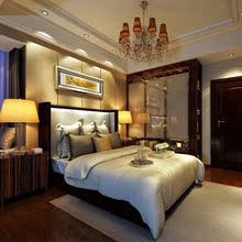 新中式床 现代简约床 实木婚床双人床 酒店别墅会所样板房间家具