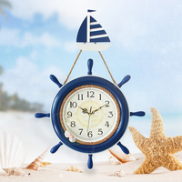 凯乐丝木质地中海船舵客厅挂钟现代简约创意钟表卧室装饰时钟摆件_250x250.jpg