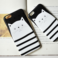 新品 条纹白猫iphone6/6P手机情侣壳 可爱文艺保护套 支架礼品_250x250.jpg