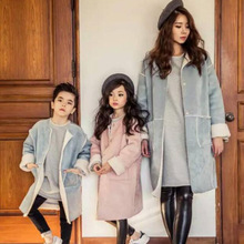 韩国代购新款亲子装预售中长款外套母子时尚母女装双面穿大衣