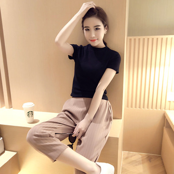 2016夏新款女装韩版女士T恤纯色打底衫上衣修身短袖女士t恤T211