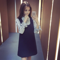 2016年秋季韩版新款女装清新时尚修身长袖衬衫背带连衣裙两件套_250x250.jpg