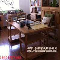 乐佳现代新中式免漆家具老榆木家具明式写字桌画案案台书桌直销_250x250.jpg