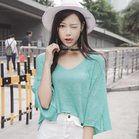2016秋季女装新款韩国东单门短款低龄针织衫 纯色打底衫女_250x250.jpg
