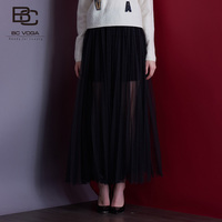 百丝BCVOGA2016冬季新款里短外长不规则网纱半身长裙女B508LC0094_250x250.jpg