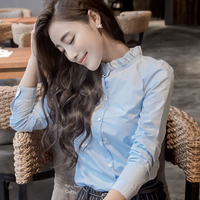 欧佩妮 2016年秋季花边领纯色单排扣显瘦衬衫_250x250.jpg