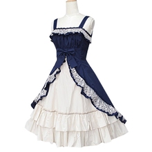 2016夏季女lolita洛丽塔洋装上新假二件套吊带连衣裙小礼服特价