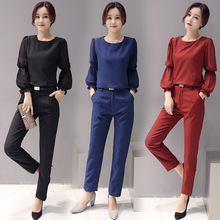 2016秋季新款 韩版女装 时尚修身显瘦两件套套装送腰带