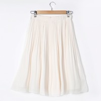 日本进口银泰专柜新款雪纺A字百褶短裙大码女装白_250x250.jpg