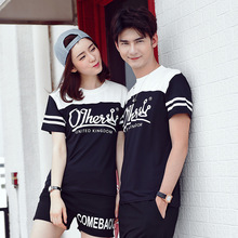 热销夏季韩版新款时尚情侣t恤短袖装 情侣装爱的国度