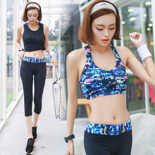 珈柔韩国健身房运动健身服三件套装显瘦晨跑速干网纱罩衫跑步服女