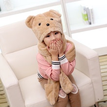 韩版亲子男女儿童宝宝保暖护耳帽子围巾手套三件套装一体秋冬可爱