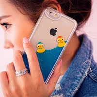 包邮韩国代购苹果iPhone6plus 流动液体手机壳5S游泳小黄鸭保护套_250x250.jpg