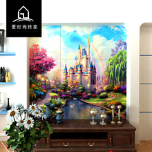 爱时尚 迪斯尼城堡电视瓷砖背景墙美式风格背景墙