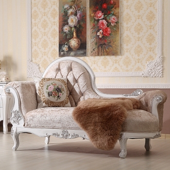 欧式贵妃椅新古典实木布艺沙发客厅卧室贵妃榻躺椅美人太妃椅包邮
