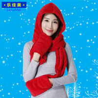 冬季韩版女士帽子毛绒围巾手套三件套装一体学生保暖围脖连体帽子_250x250.jpg