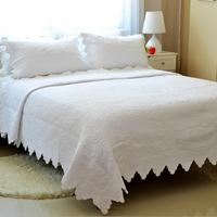 欧式白色绣花新品纯棉绗缝被床盖秋冬被bedding set cotton三件套_250x250.jpg