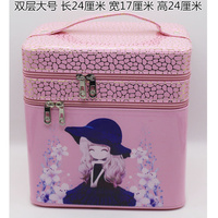 卡通化妆包方箱双层撞色印花手提化妆箱大容量便携韩版化妆品收纳_250x250.jpg