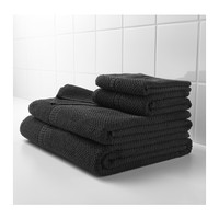 宜家IKEA法拉耶小方巾洗脸毛巾擦手巾浴巾黑色纯棉正版包邮_250x250.jpg