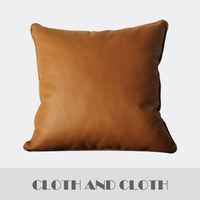 布和布家纺 现代褐色皮革样板间软装沙发靠枕靠垫 样板房家居软装_250x250.jpg