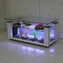 创意玻璃生态 长方形茶几鱼缸水族箱 大中型乌龟缸客厅 定做包邮