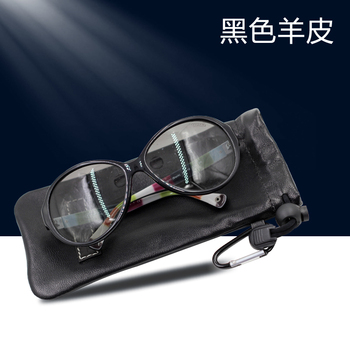 超薄羊皮眼镜袋真皮太阳镜保护包保护袋真皮眼镜皮套五色可选