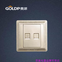 GOLDP贵派G4电话+电脑插座拉丝金正品电源墙壁开关插座_250x250.jpg