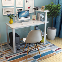 简约现代耐用电脑桌台式家用办公书桌带书架组合简易写字台学习桌_250x250.jpg