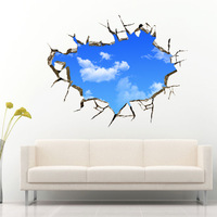 蓝天白云创意3D立体墙贴卧室装饰画客厅装饰 活动链接搭配买_250x250.jpg