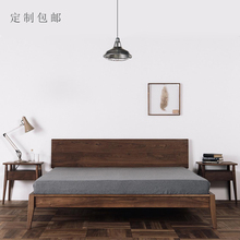 北欧宜家全实木床简约现代橡木床1.5m1.8米双人床卧室婚床日式床