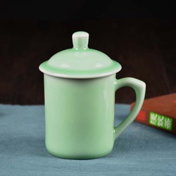 包邮龙泉青瓷茶杯带把水杯陶瓷马克杯情侣杯咖啡杯杯子创意对杯