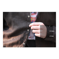 FFIND/小方领设计款 麻质防晒黑衬衫 好看的！_250x250.jpg