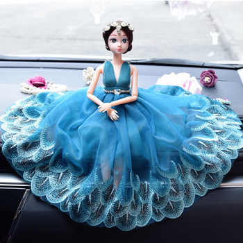 汽车摆件女士巴比娃娃创意车载摆件饰品可爱蕾丝纱裙车内装饰礼品
