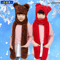 冬季男女儿童韩版保暖帽子围巾手套三件一体套装毛绒加厚护耳围脖_250x250.jpg