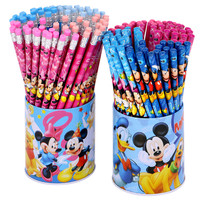 迪士尼儿童卡通铅笔带橡皮72支可爱桶装小学生写字HB无铅无毒批发_250x250.jpg