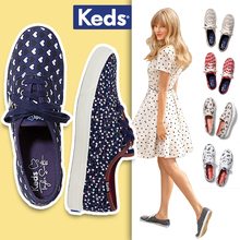 美国正品代购 Keds帆布鞋低帮女鞋 泰勒签名爱心碎花鞋休闲鞋
