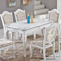 欧式餐桌椅组合大理石长方形6人桌子田园小户型饭桌白色实木餐桌_250x250.jpg