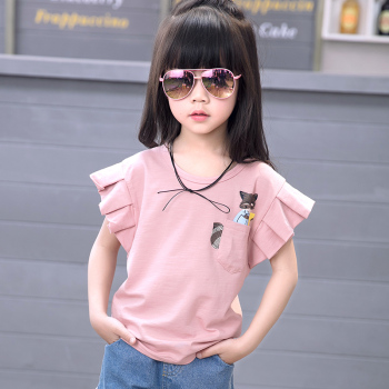 女童半袖2017新款夏装韩版上衣中大童短袖T恤儿童纯棉潮衣宽松