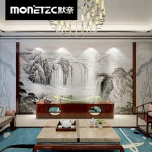 电视背景墙瓷砖3d中式客厅雕刻墙砖山水情国画艺术江山如画
