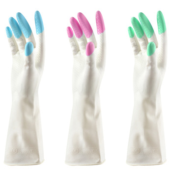 纤诗洁清洁手套洗衣手套洗碗橡胶 乳胶手套家用家务防水乳胶手套