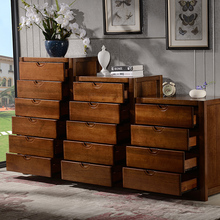 胡桃木四五六斗柜组合 储物柜子衣柜简约现代中式全实木宜家家具