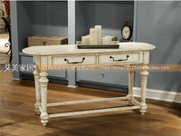 定制全实木沙发边桌 新款供桌 玄关桌 美式做旧复古原木环保家具_250x250.jpg