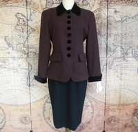 80年代美产 女款职业套装 法国奢侈品牌D家 古着vintage羊毛外套_250x250.jpg